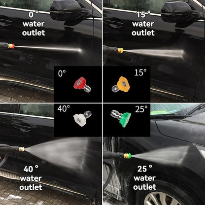 Ensemble de nettoyeur haute pression - 300 bars, multi-usages, canon à mousse 1 L, 5 buses, connexion M22 - 14, connexion rapide 1/4